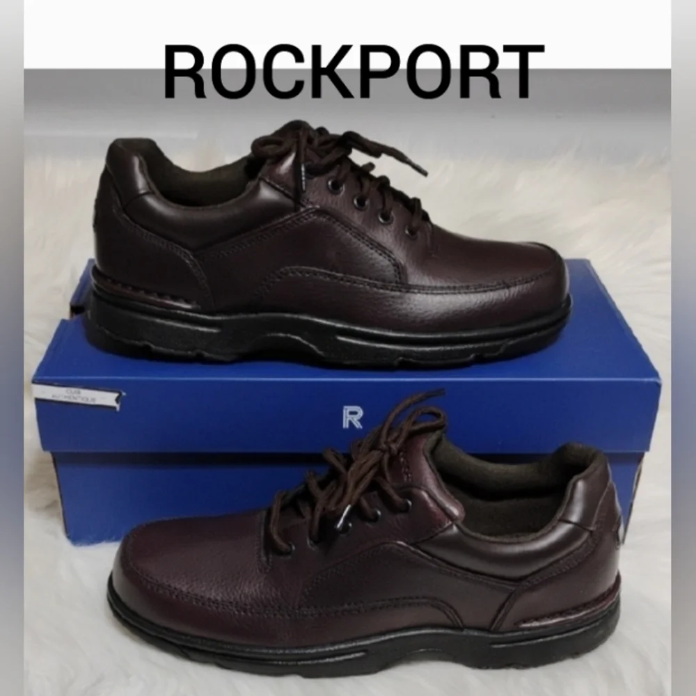 (BX81) New Rockport Eureka Men's Lace-Up Oxfords in Dark Brown Sz.11 M